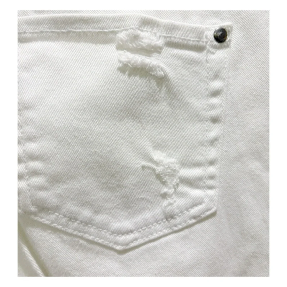 Aqua Jeans White Skinny Distressed Style Jeans Black Label Size 27
